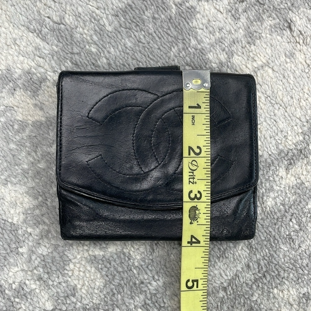 Chanel Caviar Skin Black Leather CC Bifold Compact Wallet Luxury Designer - Picture 16 of 17
